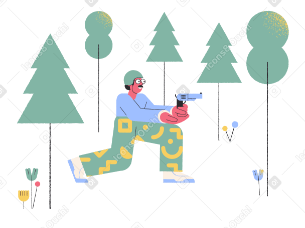 Soldier Illustration in PNG, SVG