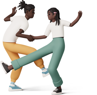 young girl and boy dancing PNG, SVG