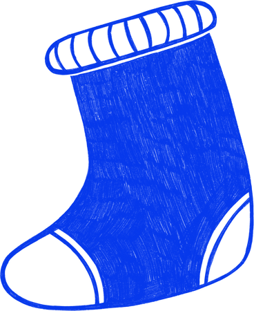 blue christmas sock PNG, SVG