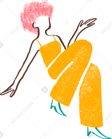 woman with curly hair sitting with her leg up в PNG, SVG