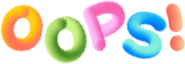 lettering oops! in multicolored style text PNG, SVG