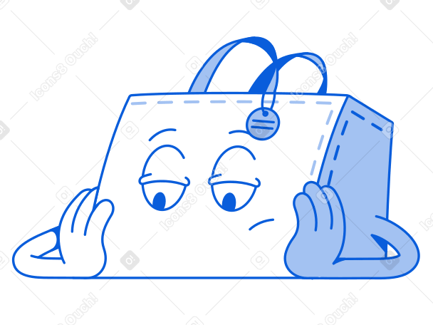 Sad bag Illustration in PNG, SVG