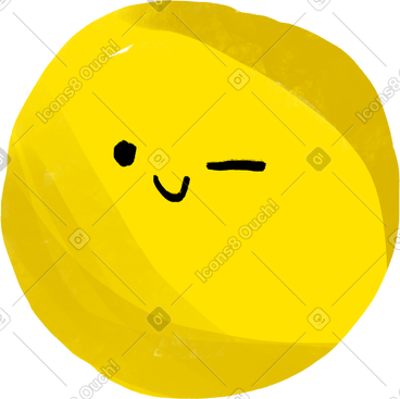 Yellow winking emoji PNG, SVG