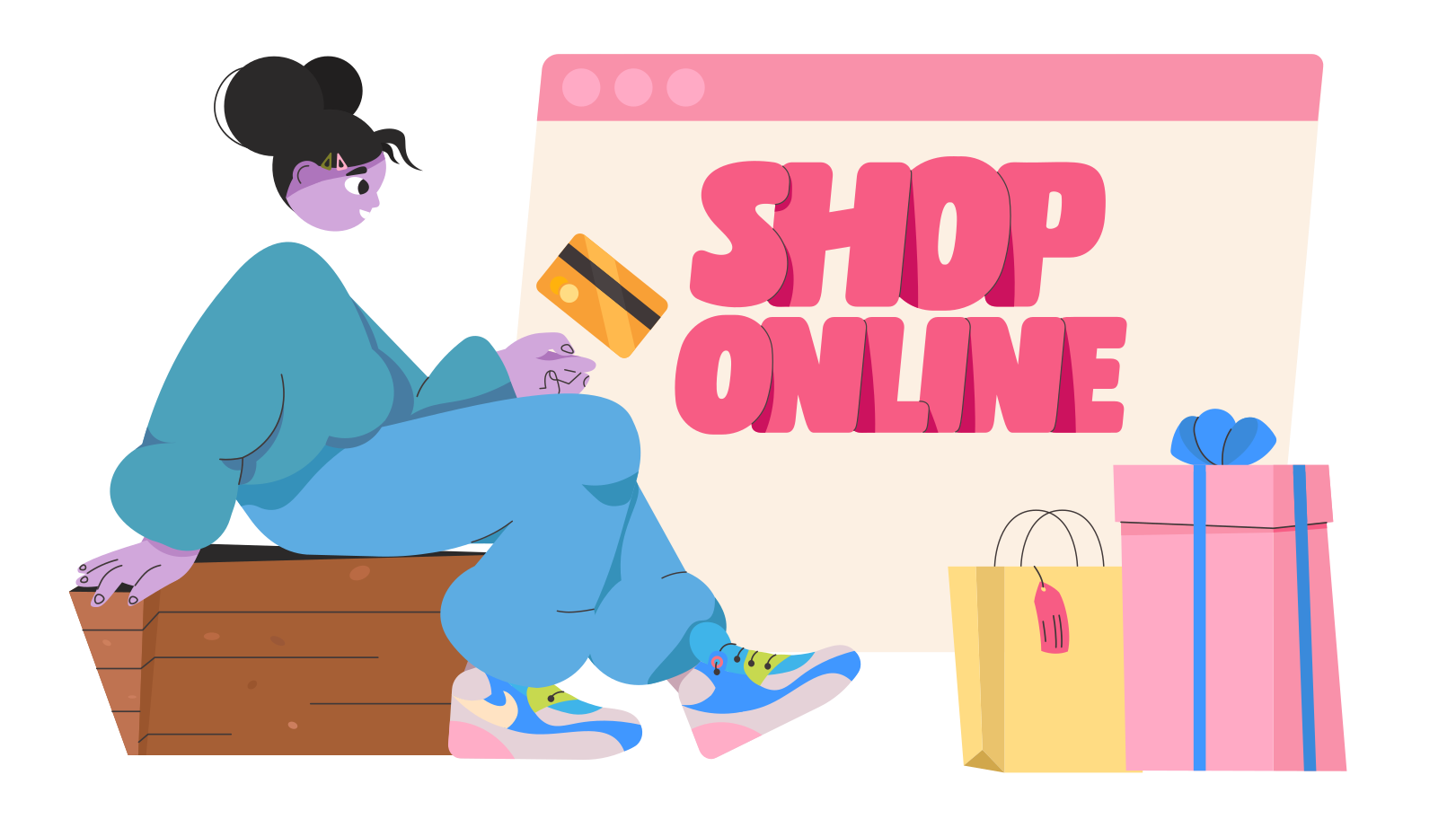 Online Shopping Illustration in PNG, SVG
