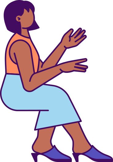 seated woman raising hands PNG, SVG