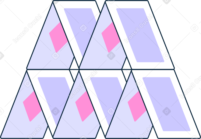 Casa feita de cartas de baralho PNG, SVG
