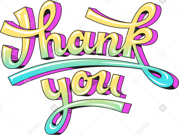 lettering thank you block text PNG, SVG