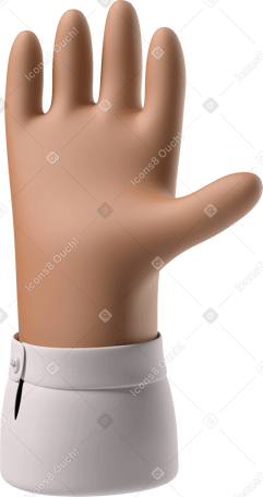 3D Brown skin hand raised PNG, SVG