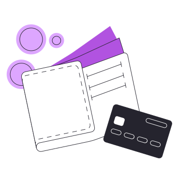 Wallet with cash and bank card PNG, SVG