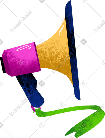 Yellow-pink loudspeaker PNG, SVG