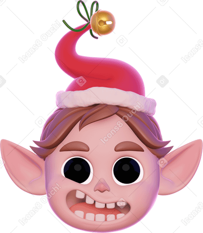 3D christmas elf icon PNG, SVG