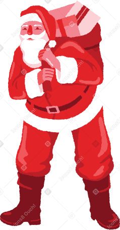 santa with presents Illustration in PNG, SVG