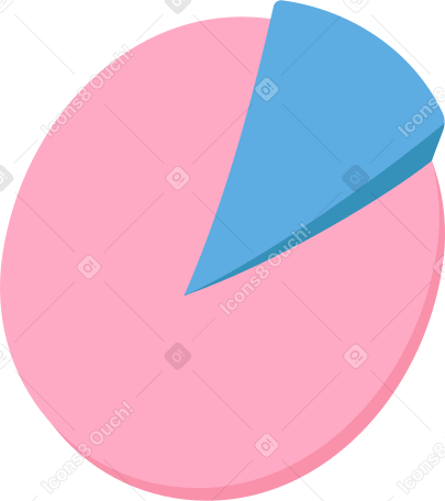 circular pink diagram with a blue element Illustration in PNG, SVG