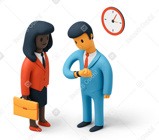 3D Woman and man having a business meeting PNG, SVG