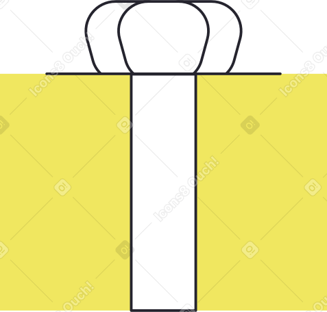 yellow gift with a tie Illustration in PNG, SVG