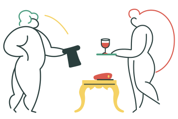 夕食に男性を歓迎する女性 PNG、SVG