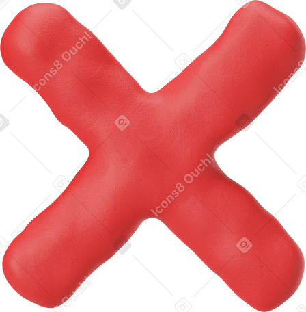 3D Red delete icon x PNG, SVG