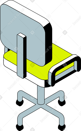 Компьютерный стул на колесах в PNG, SVG