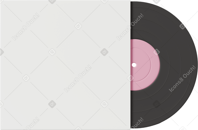 3D pink vinyl record with mokup cover Illustration in PNG, SVG