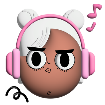 Girl in headphones listening to music PNG, SVG