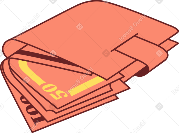 Billetera con billetes PNG, SVG
