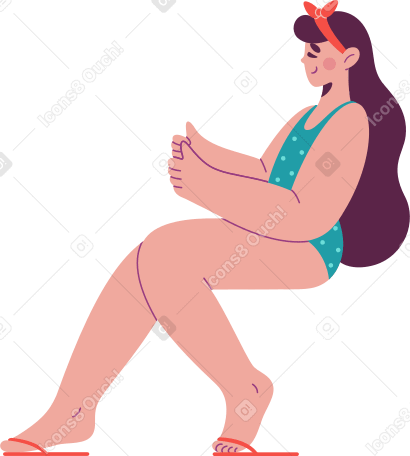 relaxation girl Illustration in PNG, SVG