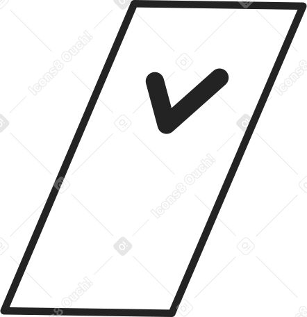 Marco rectangular con marca de verificación PNG, SVG