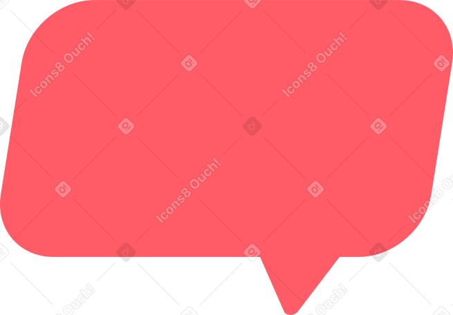 tilted red speech bubble Illustration in PNG, SVG