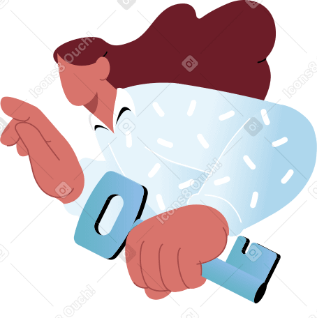 woman with a key in her hand PNG, SVG