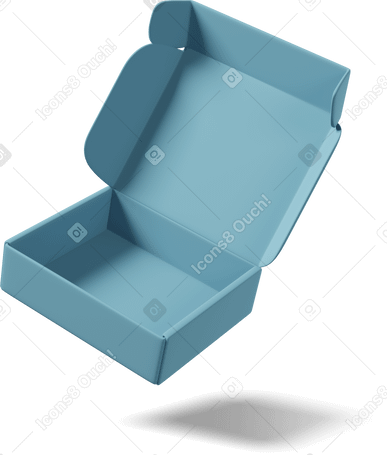 3D open mailer box Illustration in PNG, SVG