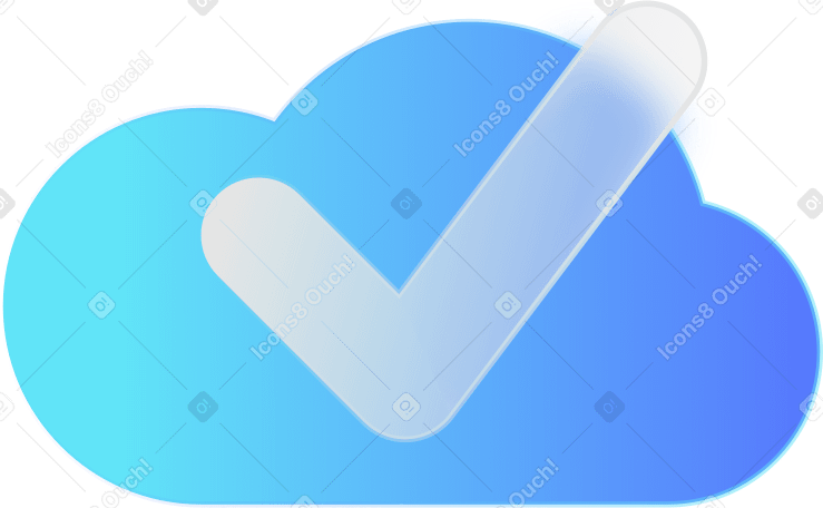 cloud witn transparent check mark PNG, SVG
