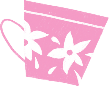 patterned pink cup PNG, SVG