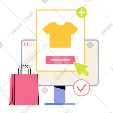 Adding clothing item to cart to buy online PNG, SVG