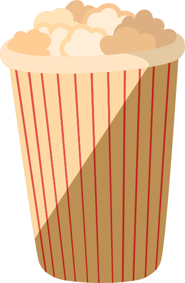 tall glass of popcorn with shadow PNG, SVG