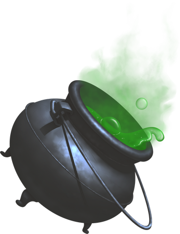 cauldron with bubbling potion PNG, SVG