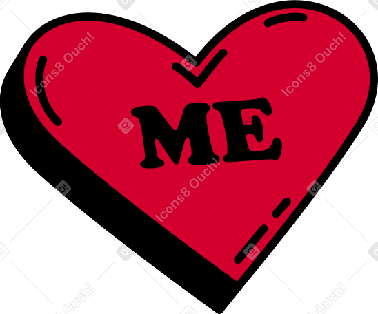 Herz mit dem wort „ich“ PNG, SVG