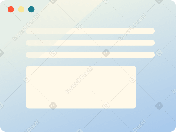 Окно браузера с текстом в PNG, SVG