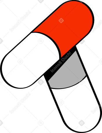 two pills Illustration in PNG, SVG