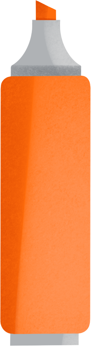orange highlighter PNG, SVG