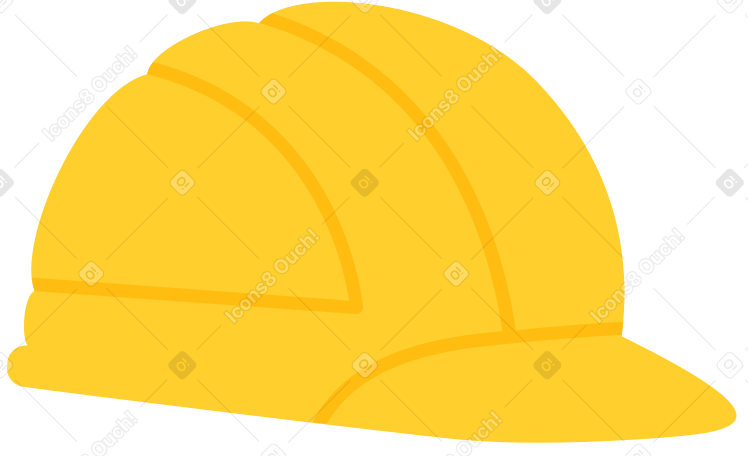 yellow construction helmet Illustration in PNG, SVG