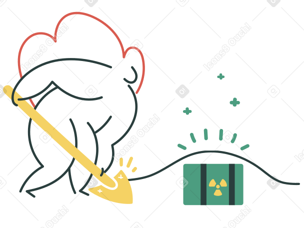 Radioactive waste disposal Illustration in PNG, SVG