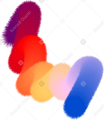 rainbow fluffy spot PNG, SVG