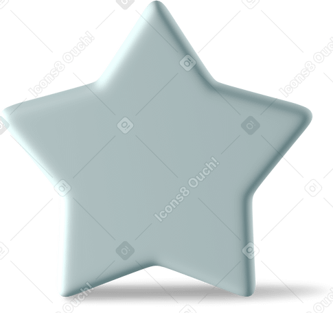 3D pastel blue star standing PNG, SVG