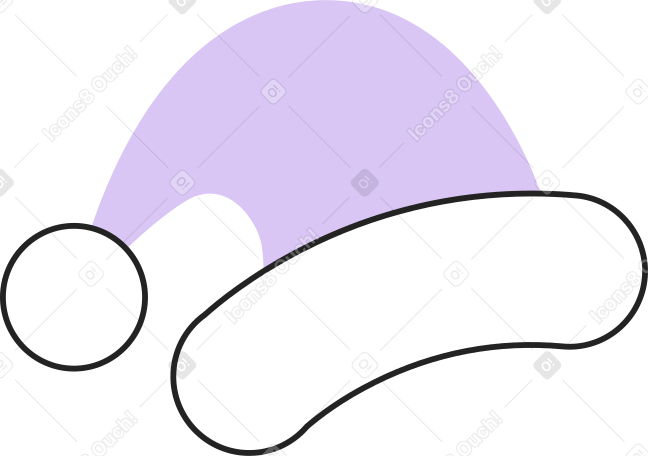 winter hat with pompom Illustration in PNG, SVG