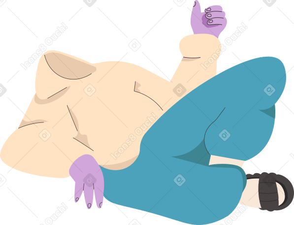 body of a man reclining Illustration in PNG, SVG