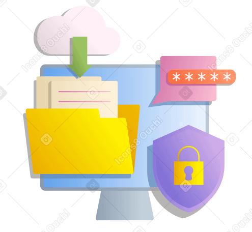 Sicurezza informatica del repository di dati cloud PNG, SVG