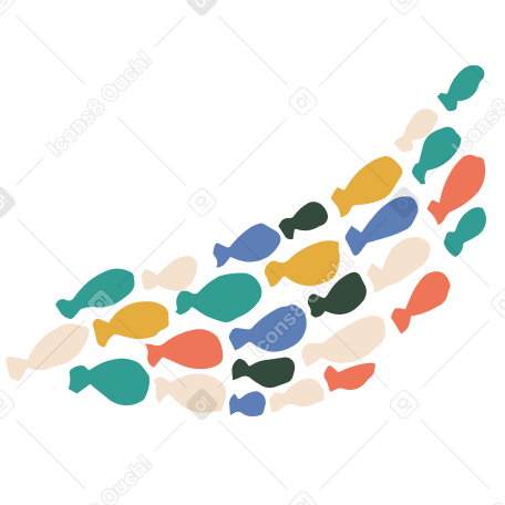 flock of fish PNG, SVG
