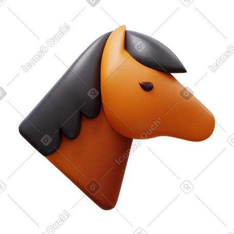 3D horse PNG, SVG