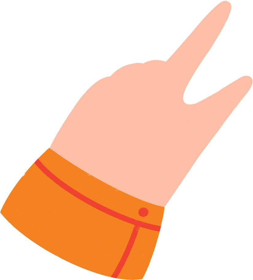 hand points to something Illustration in PNG, SVG