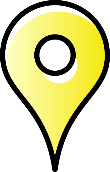 Yellow geolocation sign PNG, SVG